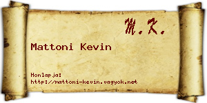 Mattoni Kevin névjegykártya