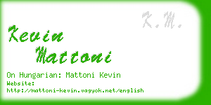 kevin mattoni business card